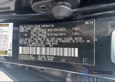 2015 Lexus Gx 460 z USA, uszkodzony, nr VIN JTJBM7FX5F5092340